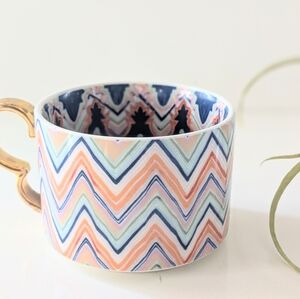 Anthropologie Chelsea Chevron Mug Gold – NWT